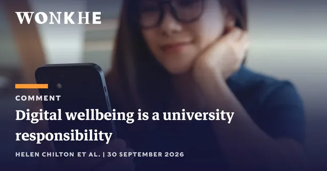 Digital wellbeing is a university responsibility