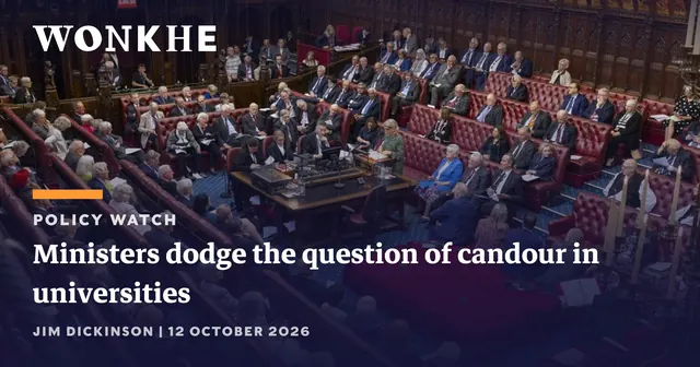 Ministers dodge the question of candour in universities