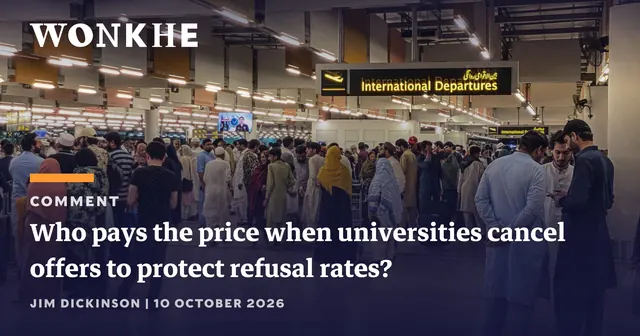 Who pays the price when universities cancel offers to protect refusal rates?